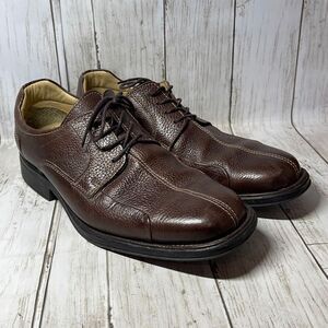 Studio Belvedere Men’s Brown Oxford Bay Bridge Pebbled Leather Shoes size 10